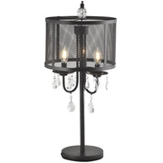 Lampada da tavolo nera Bresso Polux 3xE14 metallo vetro