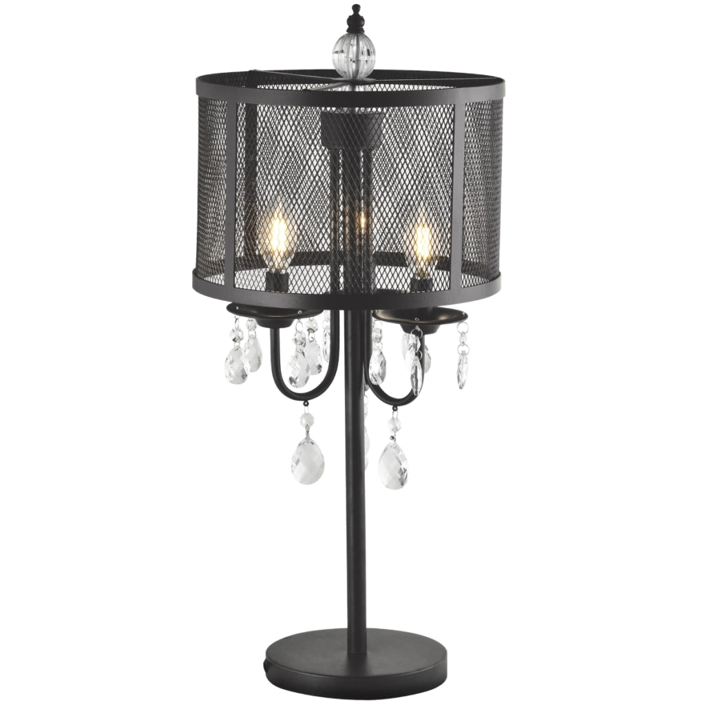 Lampada da tavolo nera Bresso Polux 3xE14 metallo vetro
