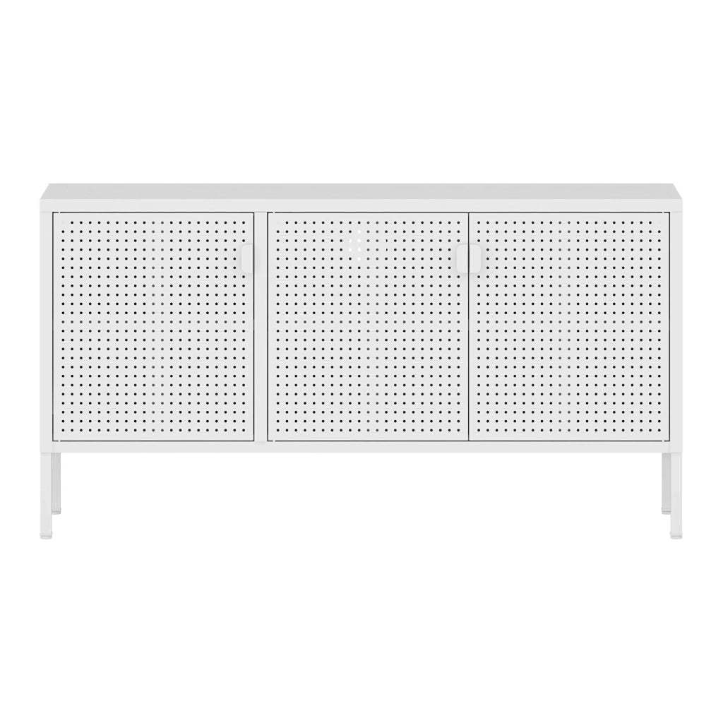 Mobile porta TV mobile porta TV per soggiorno ripiano in acciaio 114 x 40 x 60 cm bianco 03_0010056