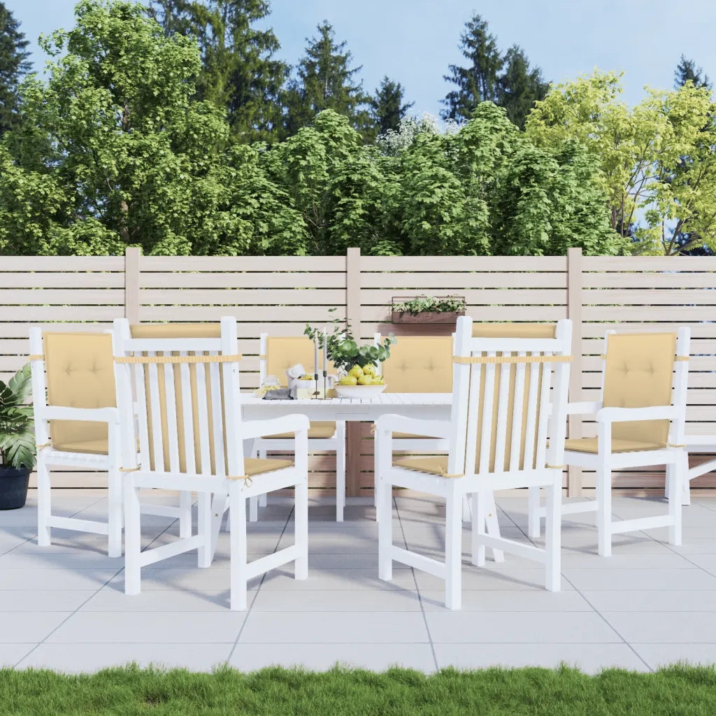 Cuscini Sedia Schiena Bassa 6 pz Beige MÃ©lange 100x50x4 Tessuto