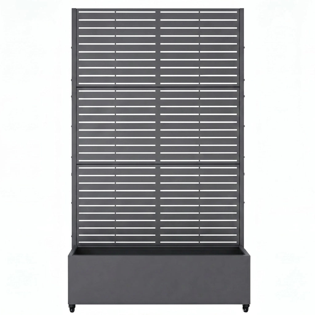Fioriera con Spalliera Nodepp in Acciaio 190 x 120 x 38 cm - Grigio Antracite casa.pro