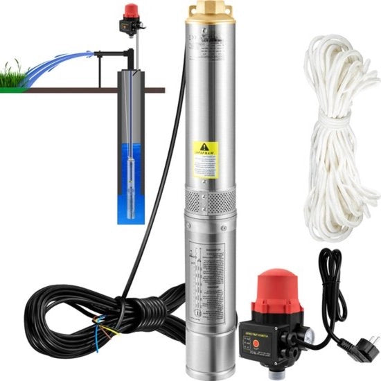 Pompa di Recupero Acqua - 550W Potente Pompaggio - 50L/min Capacità - 89m di Altezza