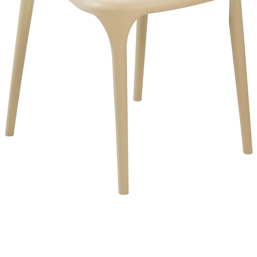 Set di 8 sedie in plastica beige resistente moderne per interno ed esterno stile moderno contemporaneo