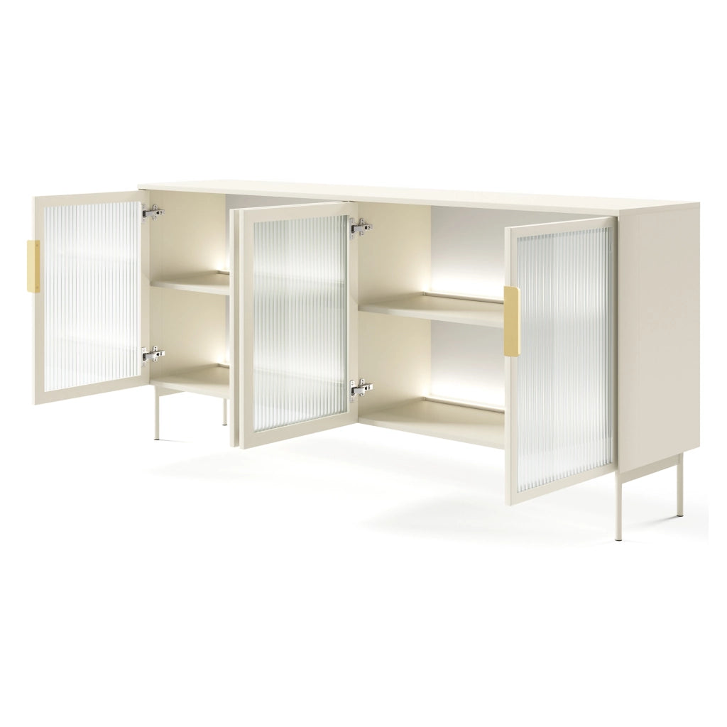 Madia Hapa, Credenza 4 Ripiani, 181x39x83h cm Beige Cashmere