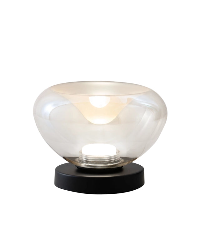 Brena - Lampada da tavolo Cognac Fabas Luce - LED 11W dimmerabile Touch - Vetro borosilicato cognac concavo