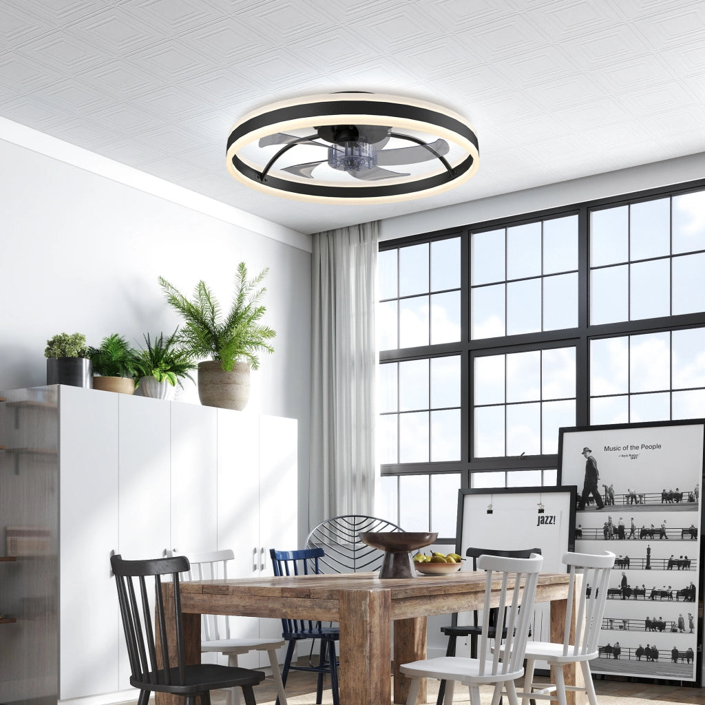 Ventilatore a Soffitto con Luce e Telecomando ¨C Zephmum ¨C Nero 50 cm