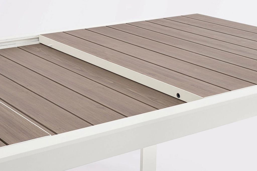 Tavolo Allungabile da Esterno 160-240x100x75h cm in Alluminio e Polywood Belmar Vapor