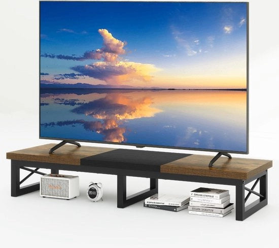 Altezza per TV da 45 pollici per schermi da 32 a 60 pollici - tavolo con cassetto e gambe in acciaio - sollevatore per scrivania per soggiorno, camera da letto, camera da letto
