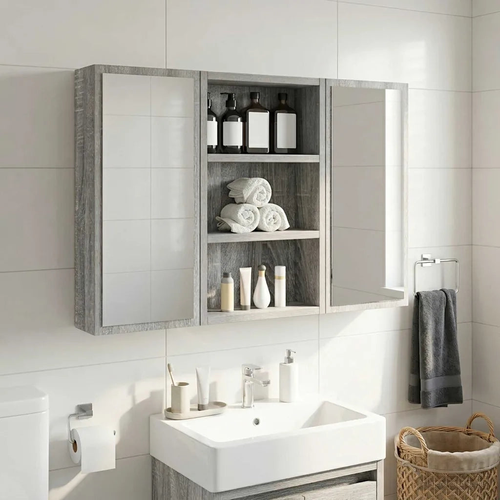 Armadio da bagno a muro Sonoma grigia 30 x 10 x 50 cm 889316