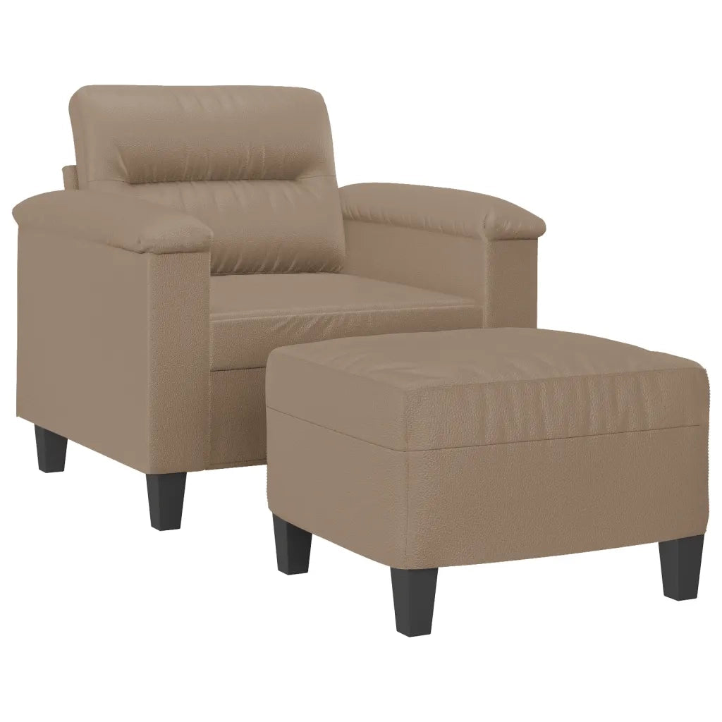 Poltrona con Poggiapiedi Cappuccino 60 cm in Similpellecod mxl 96792