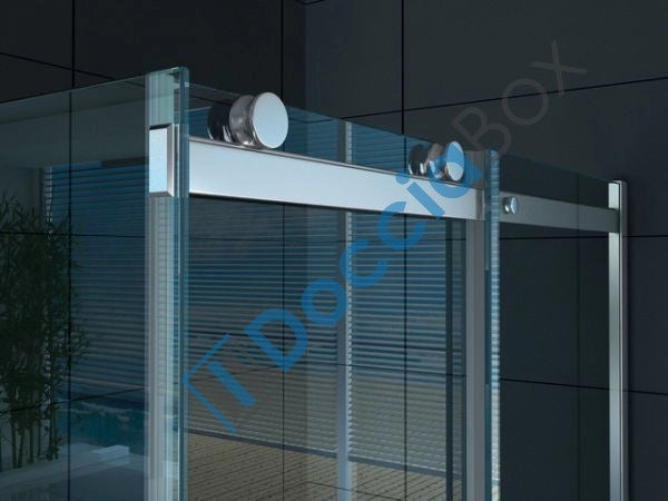 Box Doccia in Cristallo 8 MM Due Lati Fisso piu' Porta Scorrevole - Misura: 90 x 170 x h195 