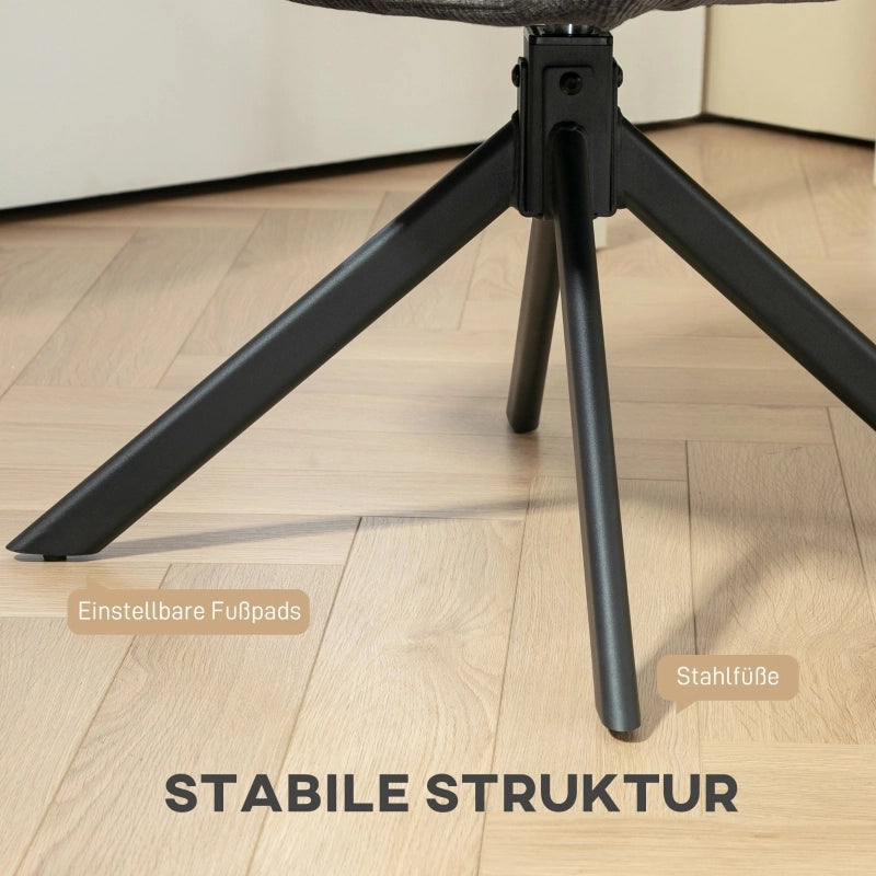 POLTRONA Girevole 60x61x88 cm Nero in Poliestere