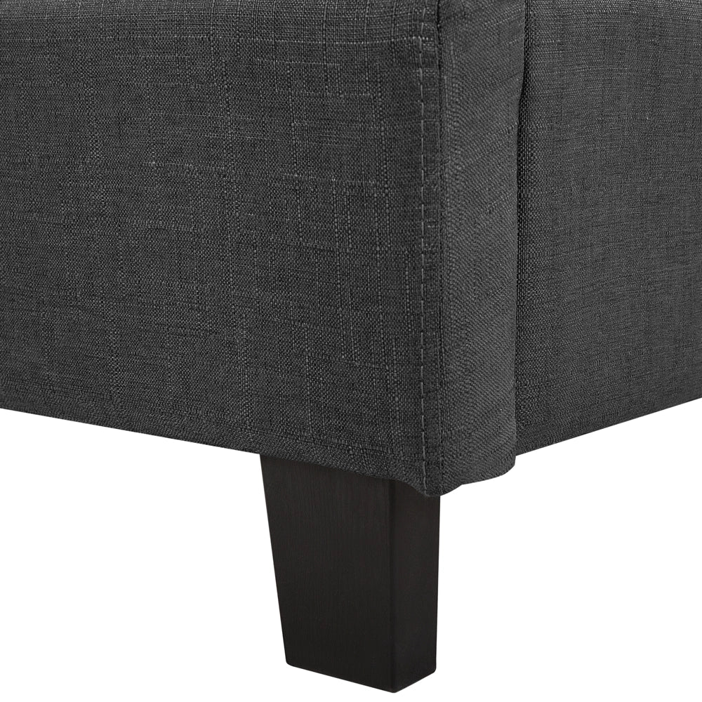 Letto ad acqua in poliestere grigio scuro 160 x 200 cm testiera imbottita camera da letto stile moderno