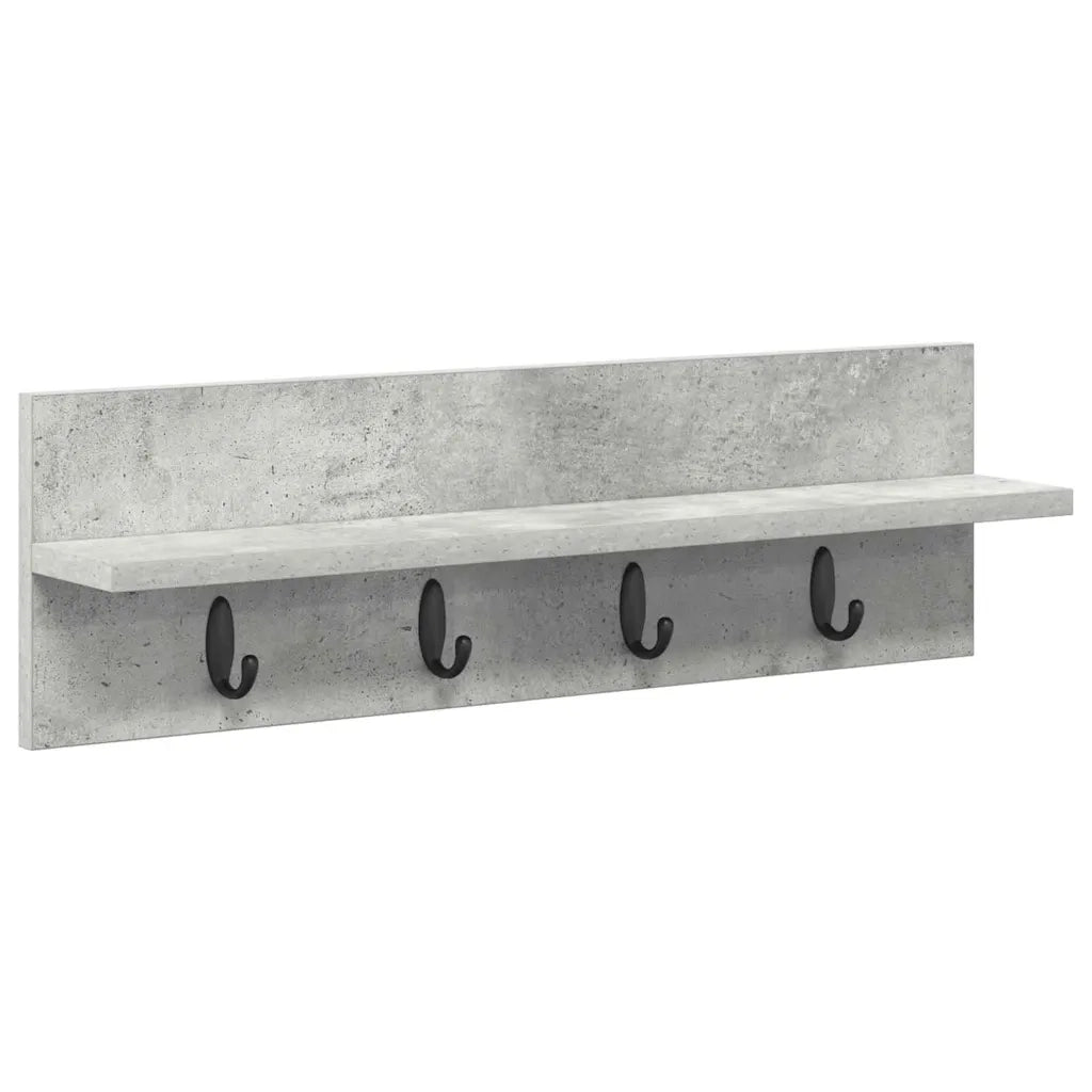 vidaXL Appendiabiti a muro Grigio cemento 60 x 10.5 x 18 cm