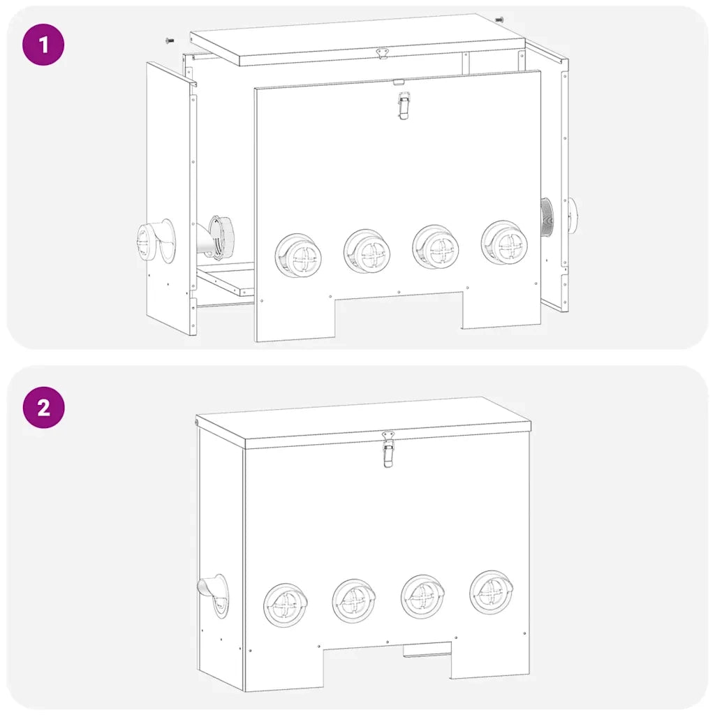 Feeder per pollo 2 pz Nero 60,5 x 29 x 51 cm CFW5992351