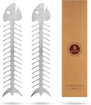 Set di Spiedini in Acciaio Inossidabile da 2 pezzi 26 cm - Spiedini per Carne Pesce e Verdure - Barbecue e Cucina - 2 mm di Spessore