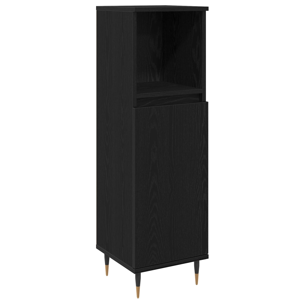 Set di mobili per il bagno 3 pezzi Rovere Nero Legno ingegnerizzato