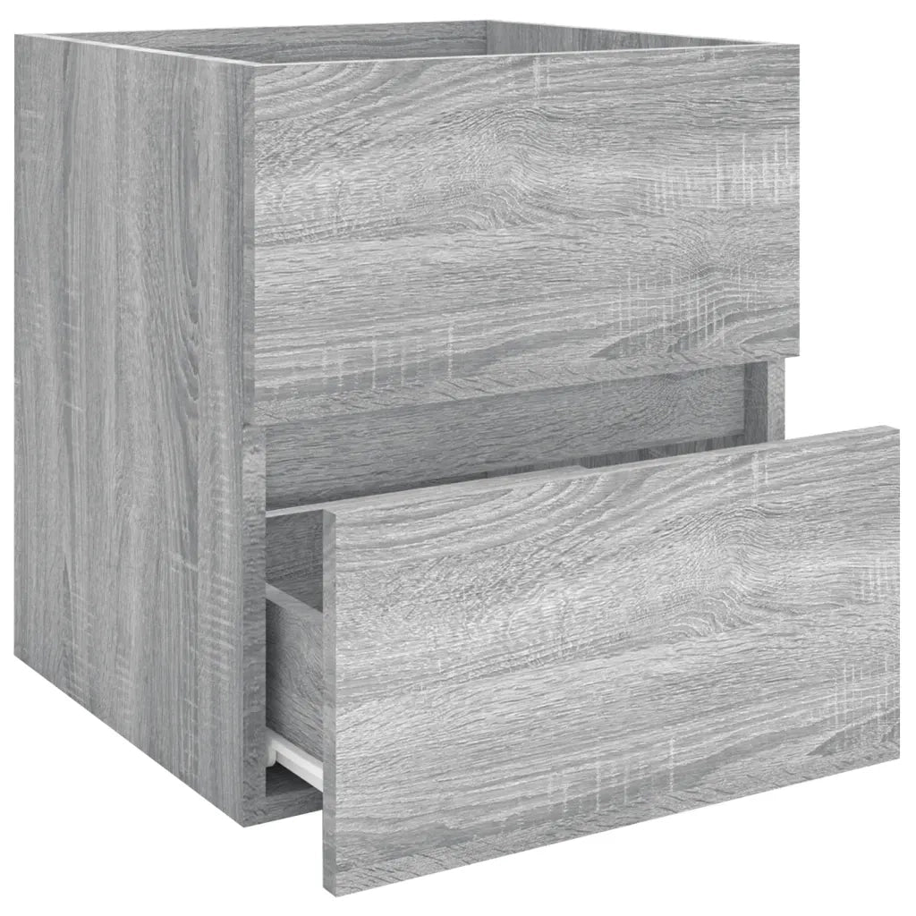 Mobiletto sottolavabo a parete dalle linee pulite 41 x 38,5 x 45 cm in legno composito grigio 02_0048231