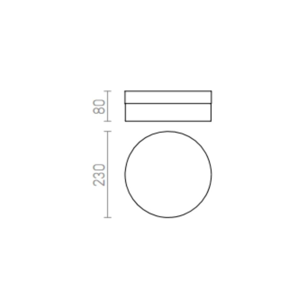 Plafoniera AWE 23 da soffitto nichel opaco 230V LED 14W IP44 3000K