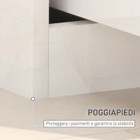 Comodino Moderno in Legno con 2 Cassetti e Design Lucido, 40x40x48 cm, Bianco