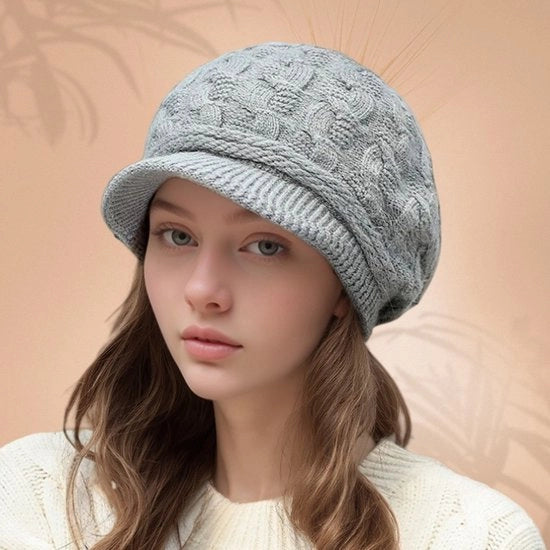 Cappelli invernali con bordo largo per donne, pettinature baseball per donne, cappellini per donne, cappelli senza bordo, cappelli invernali con imbottitura a maglia, cappelli invernali con imbottitura a fleece per donne, cappelli per donne invernali