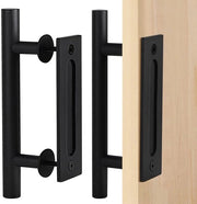 Maniglia di apertura porta con design moderno - Incluso accessorio di montaggio - Maniglia in carbonio e acciaio - Lunghezza 30cm - Nero opaco