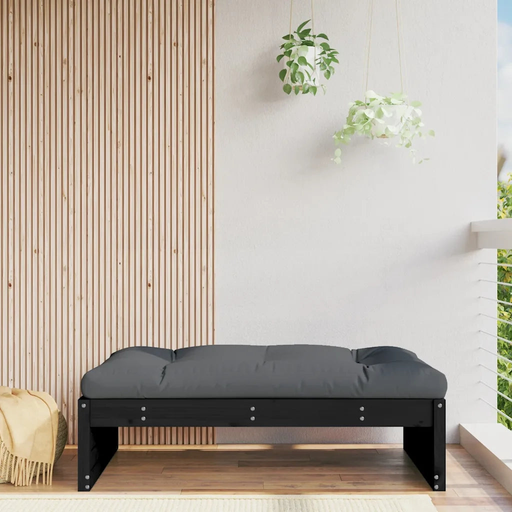 Sedia da giardino-Poggiapiedi da Giardino 120x80 cm Legno Massello di Pino Nero 775117