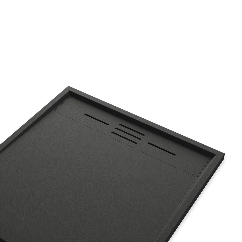 Piatto doccia 80x80 effetto pietra colore nero | Spanios