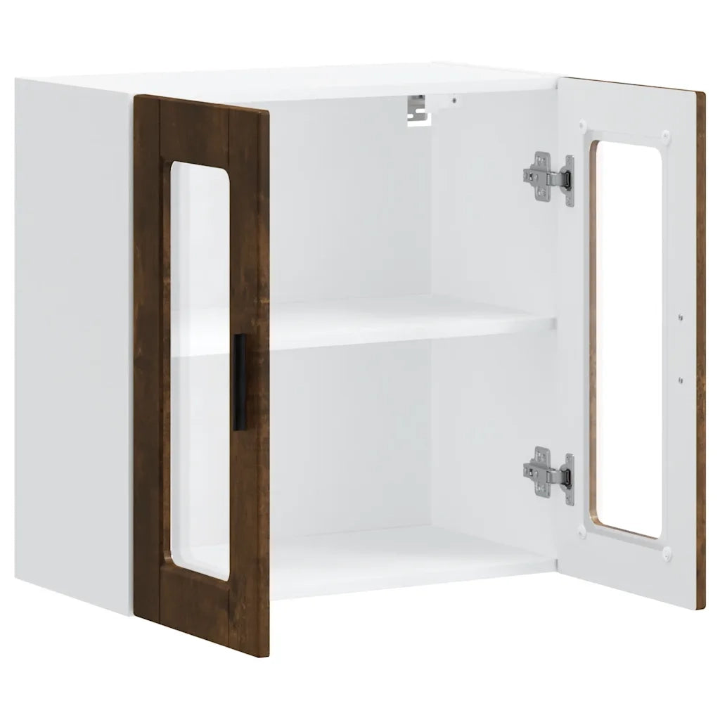 Pensile da Cucina | Mobile da Cucina con Porta in Vetro Porto Rovere Fumo