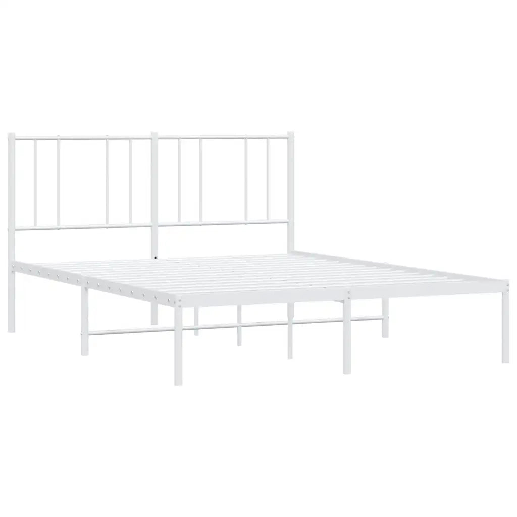 Giroletto con Testiera-Struttura Letto con testiera in Metallo Bianco 120x200 cm 782311