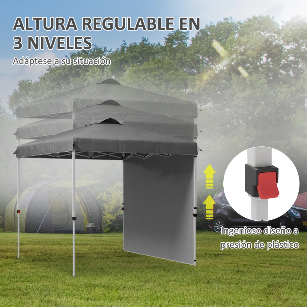 Tenda da giardino pieghevole ¨C zephmum ¨C grigio scuro 250x250x220 cm