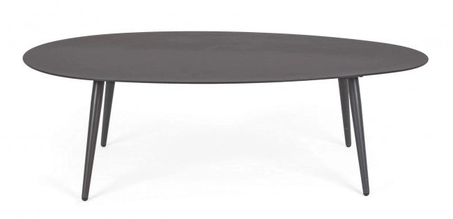 Tavolino da esterno ovale in alluminio antracite 120x75 cm - ADVENTURE