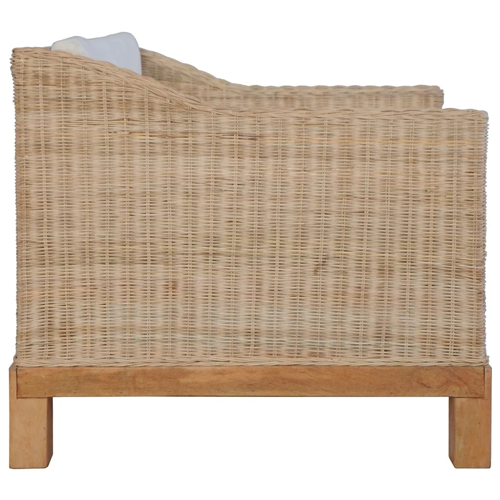 Poltrona con Cuscini in Rattan Naturale 283075