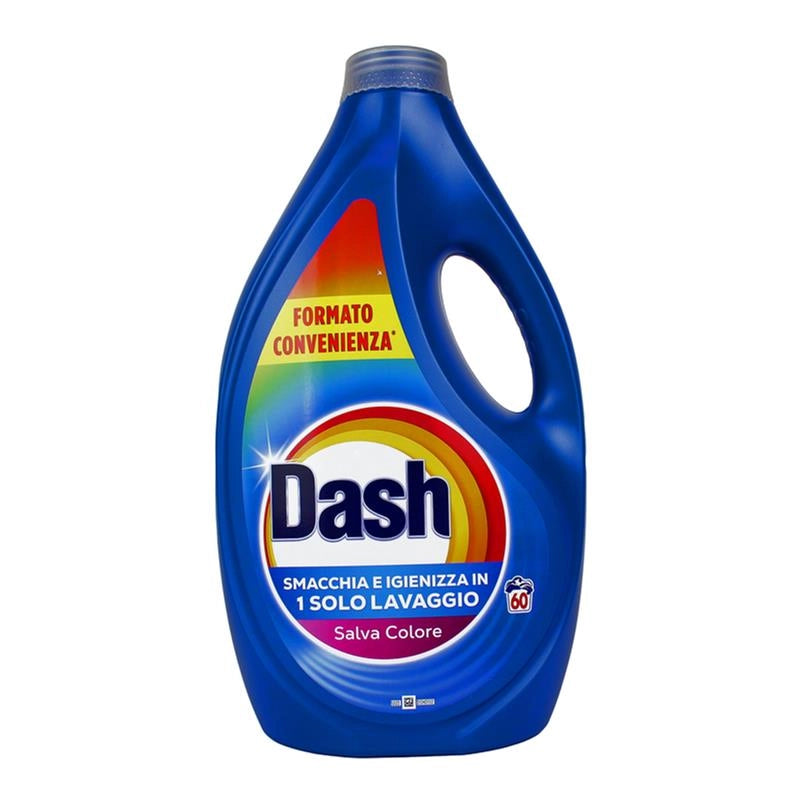 DASH DETERSIVO LIQUIDO BUCATO LAVATRICE SALVA COLORE SMACCHIA E IGIENIZZA 60 LAVAGGI 2700 ML