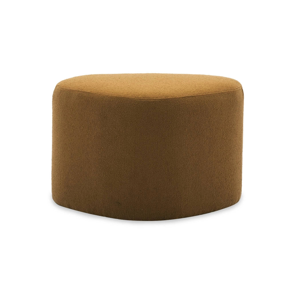 Pouf a forma di ciottolo in tessuto, mostarda