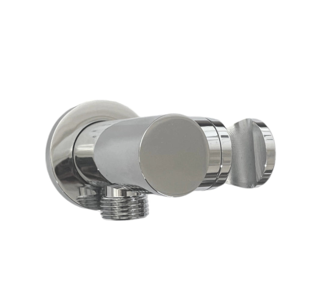 Supporto per doccia con presa acqua integrata, stile tondo in ottone pesante