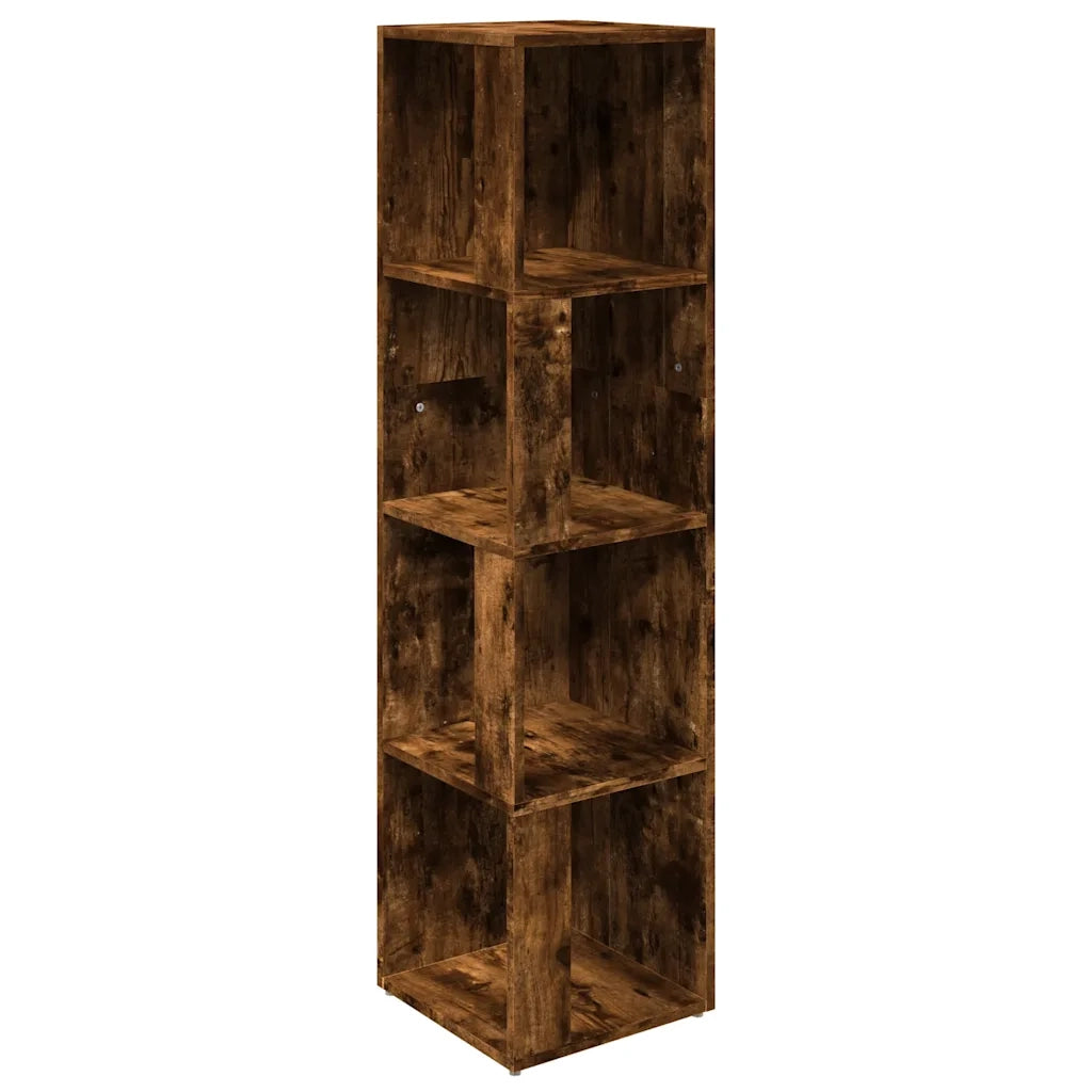 Scaffale Angolare Rovere Fumo 33x33x132 cm Legno Multistrato 816023