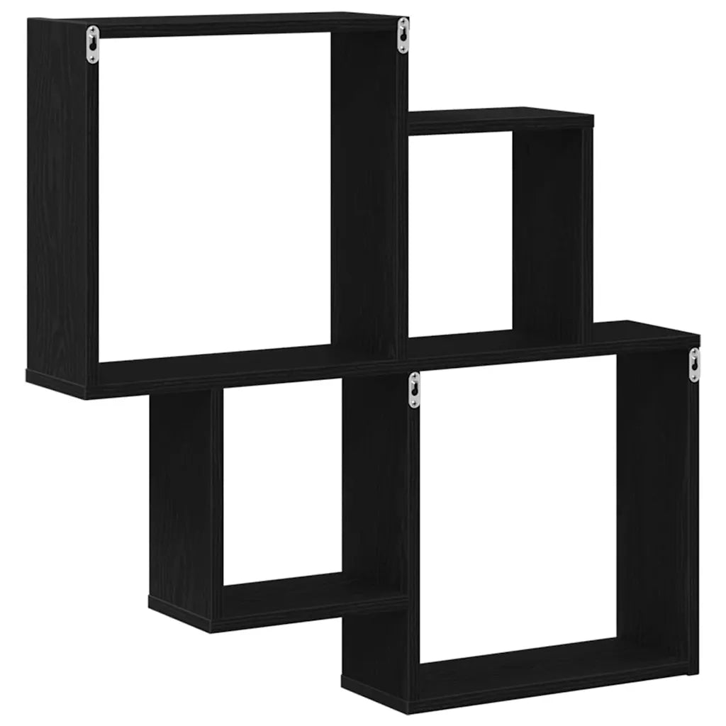 Scaffale da parete A parete Rovere Nero 80 x 15 x 78,5 cm 862654