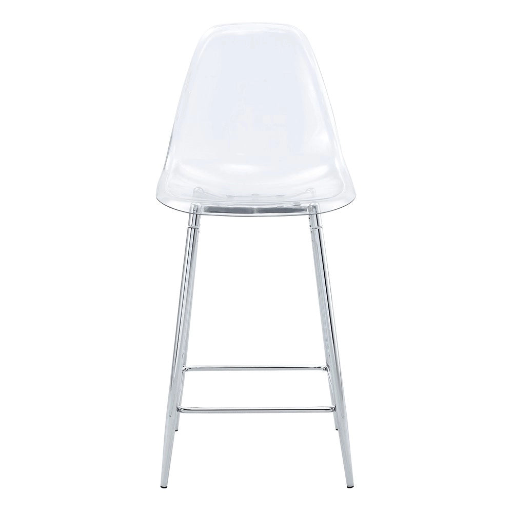 Sgabelli da Bar Trasparenti Set 2 Pezzi ¨C MINIMAL ¨C Struttura in Metallo, Design Moderno