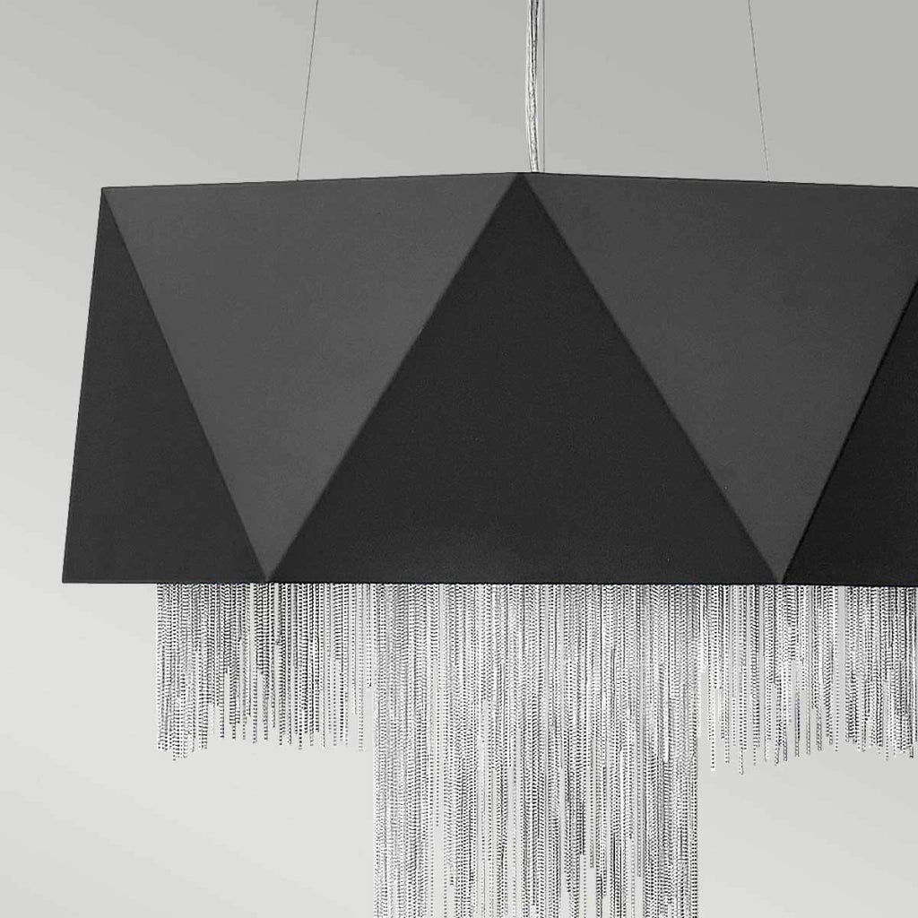 Lampadario Zuma nero satinato/argento 6xE27 Hinkley