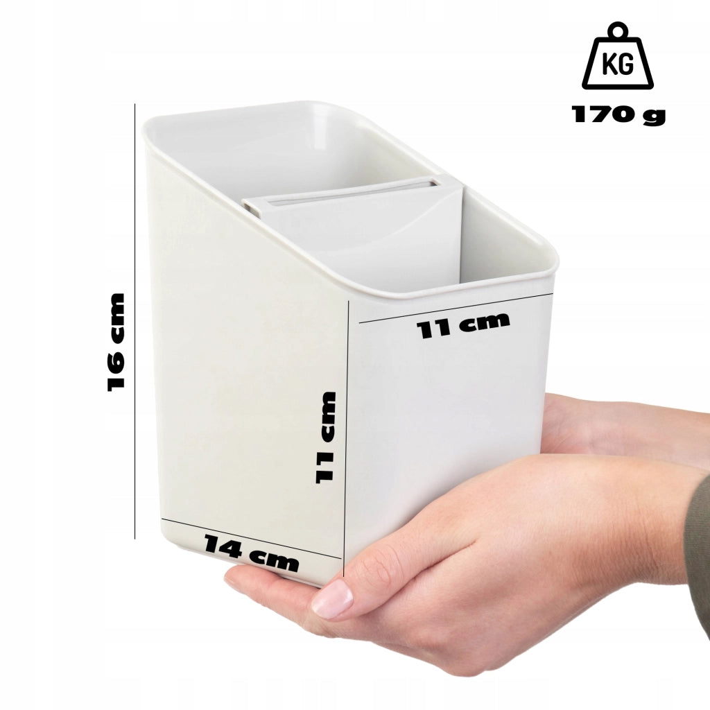 KADAX Scolaposate Organizer per utensili, contenitore in plastica bianca