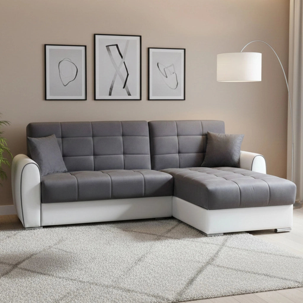 Argos, Divano Letto con Penisola Contenitore, 160x246 cm Nero