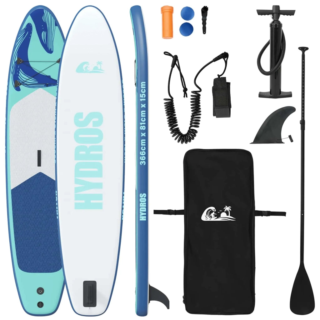 Tavola da Paddle Gonfiabile HYDROS 366 x 81 x 15 cm Turchese 42039122