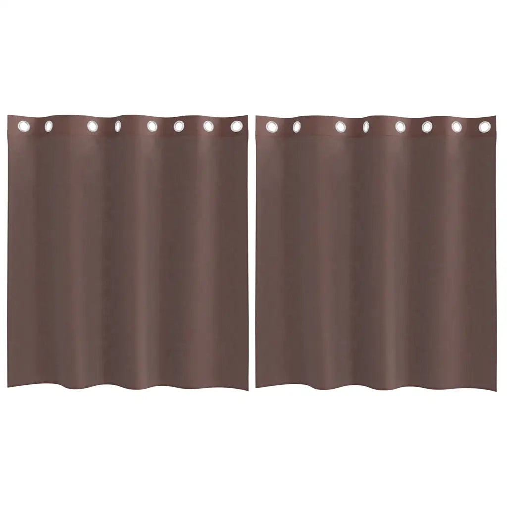 Tende in Voile con Occhielli 2 pz Marrone 140x140 cm 4102065