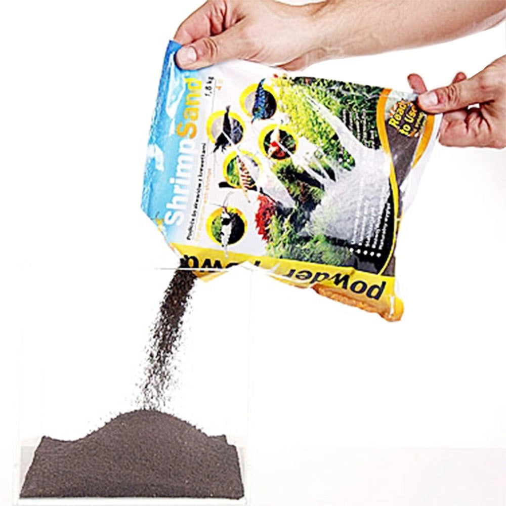 AquaArt Shrimp Sand Powder 1,8kg - substrato fine di origine vulcanita per gamberetti Colore: Black