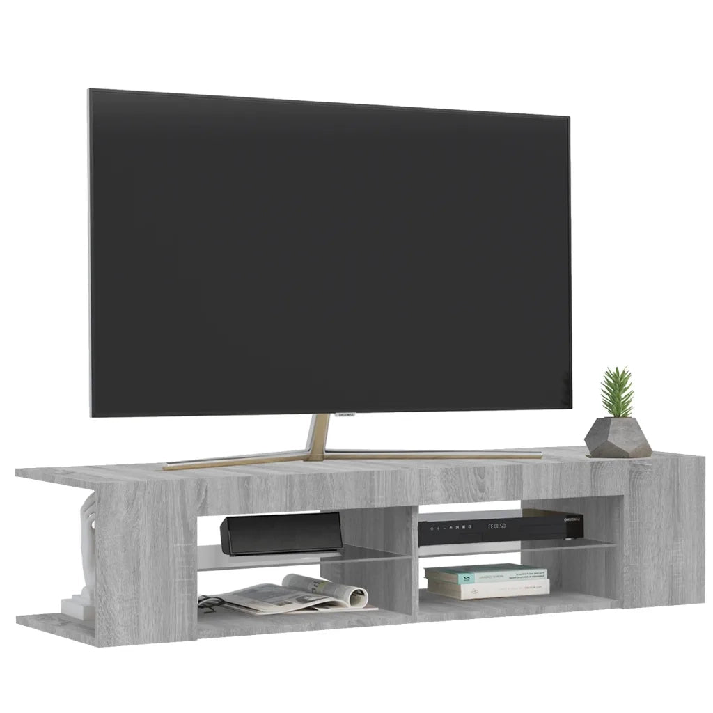 Mobile Porta TV con Luci LED Grigio Sonoma 135x39x30 cm 815694