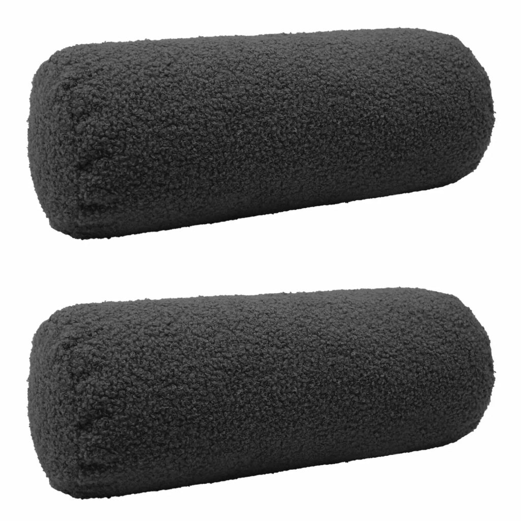 Federa 2 pcs HEERLEN Grigio Scuro Ø 15 x 40 cm Bouclé 923271