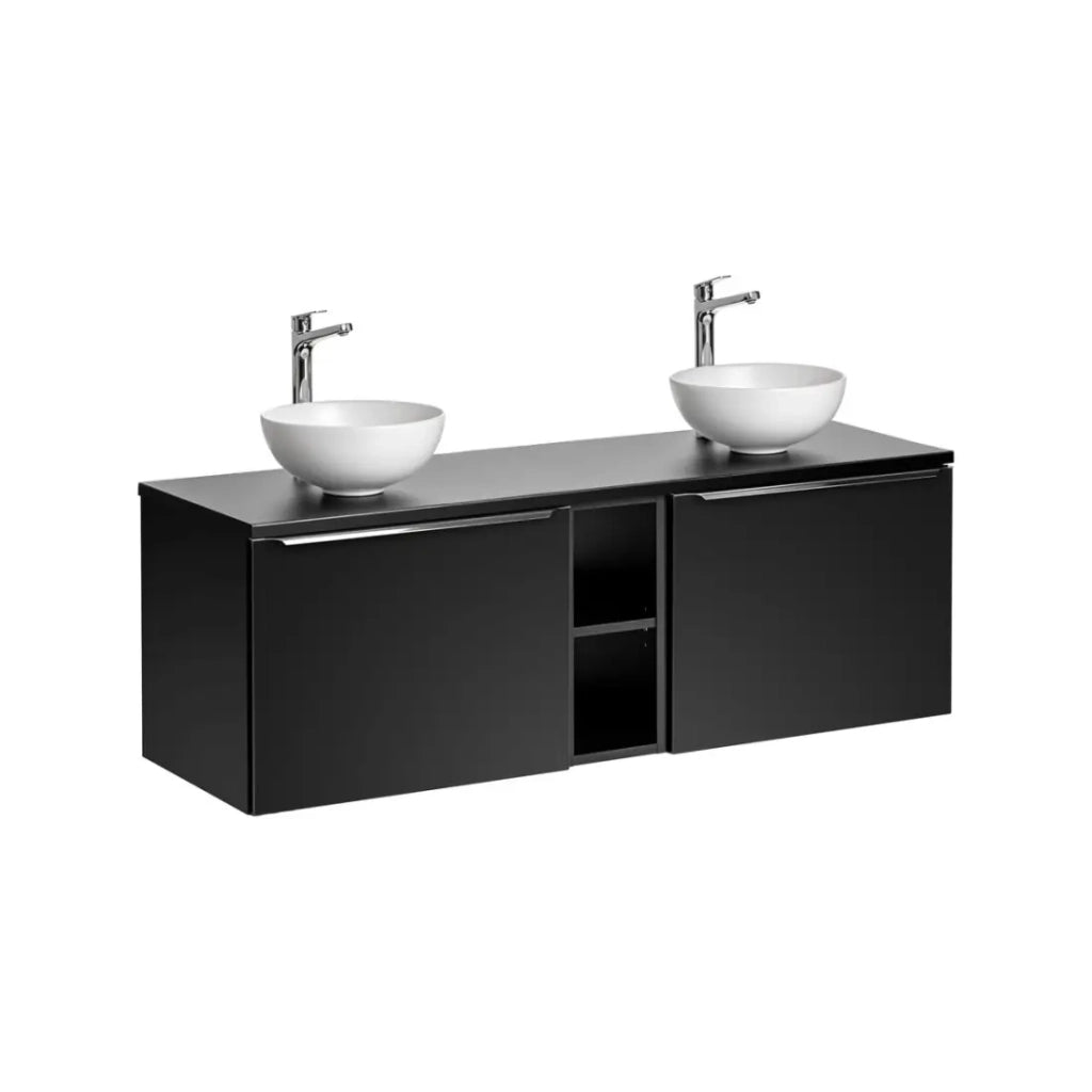 Lavabo da appoggio rotondo 32 cm bianco opaco con piletta clic clac