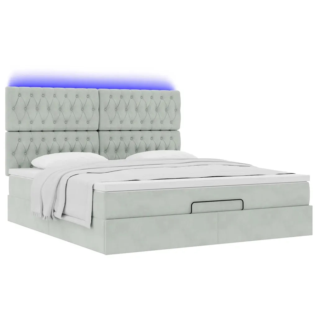 vidaXL Struttura Letto Pouf con Materassi 180x200 cm Velluto