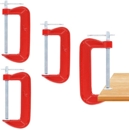 Clessidre metalliche 4 pollici - 4 pezzi - Clessidre a g e per fissaggio - Fissaggio per lavorazione del legno - Fissaggio in ghisa per alta resistenza - Clessidre